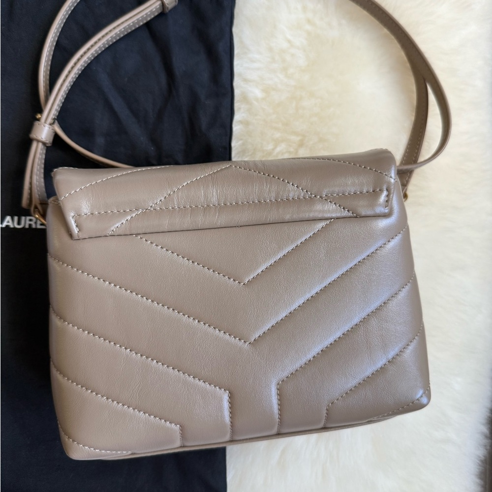 Saint Laurent Taupe Quilted Crossbody Bag - Picture 3 of 16